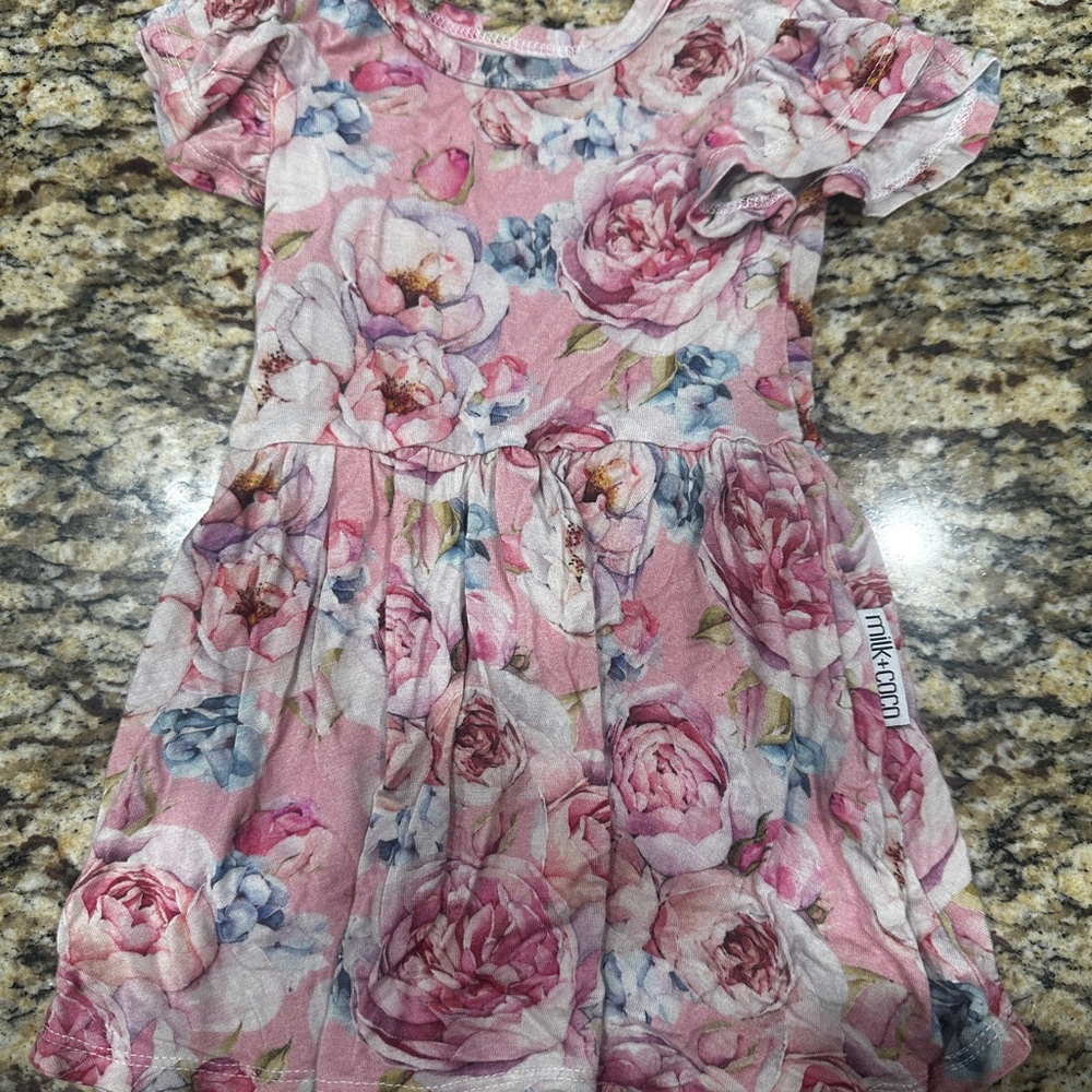 Pink Floral Kids Dress